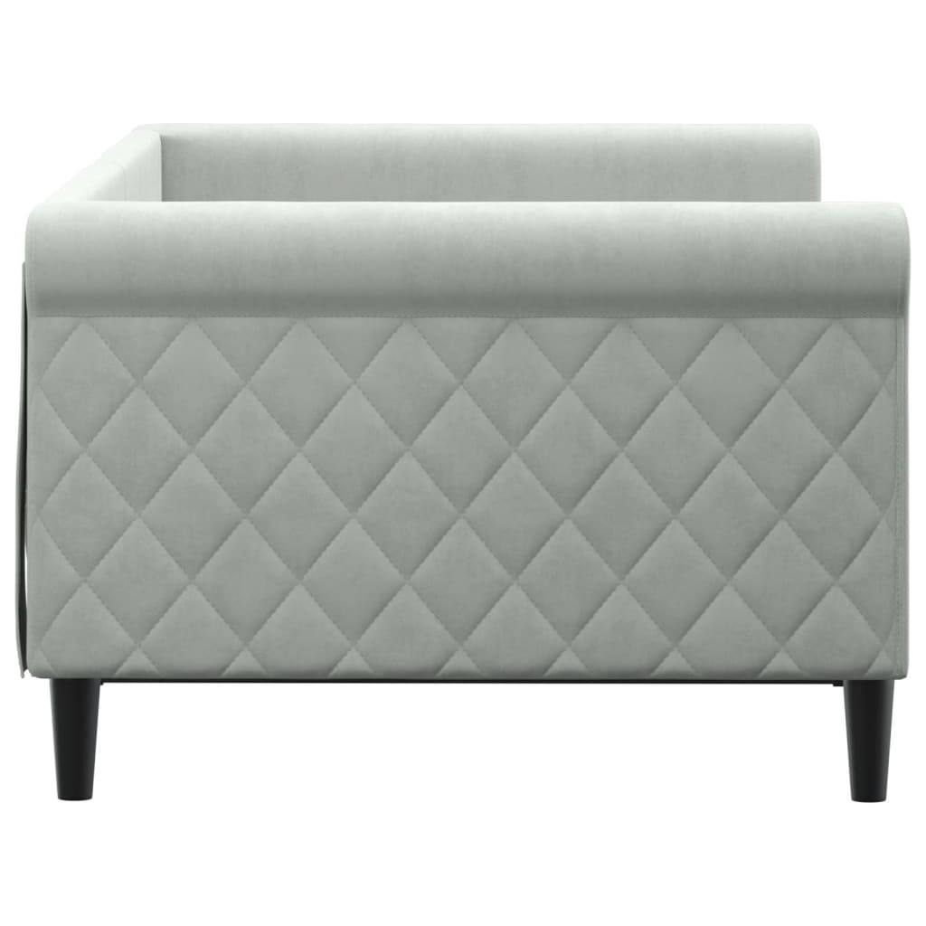 vidaXL Sofá cama sin colchón terciopelo gris claro 90x190 cm