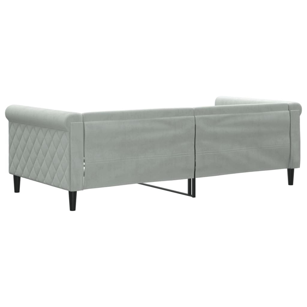 vidaXL Sofá cama sin colchón terciopelo gris claro 90x190 cm