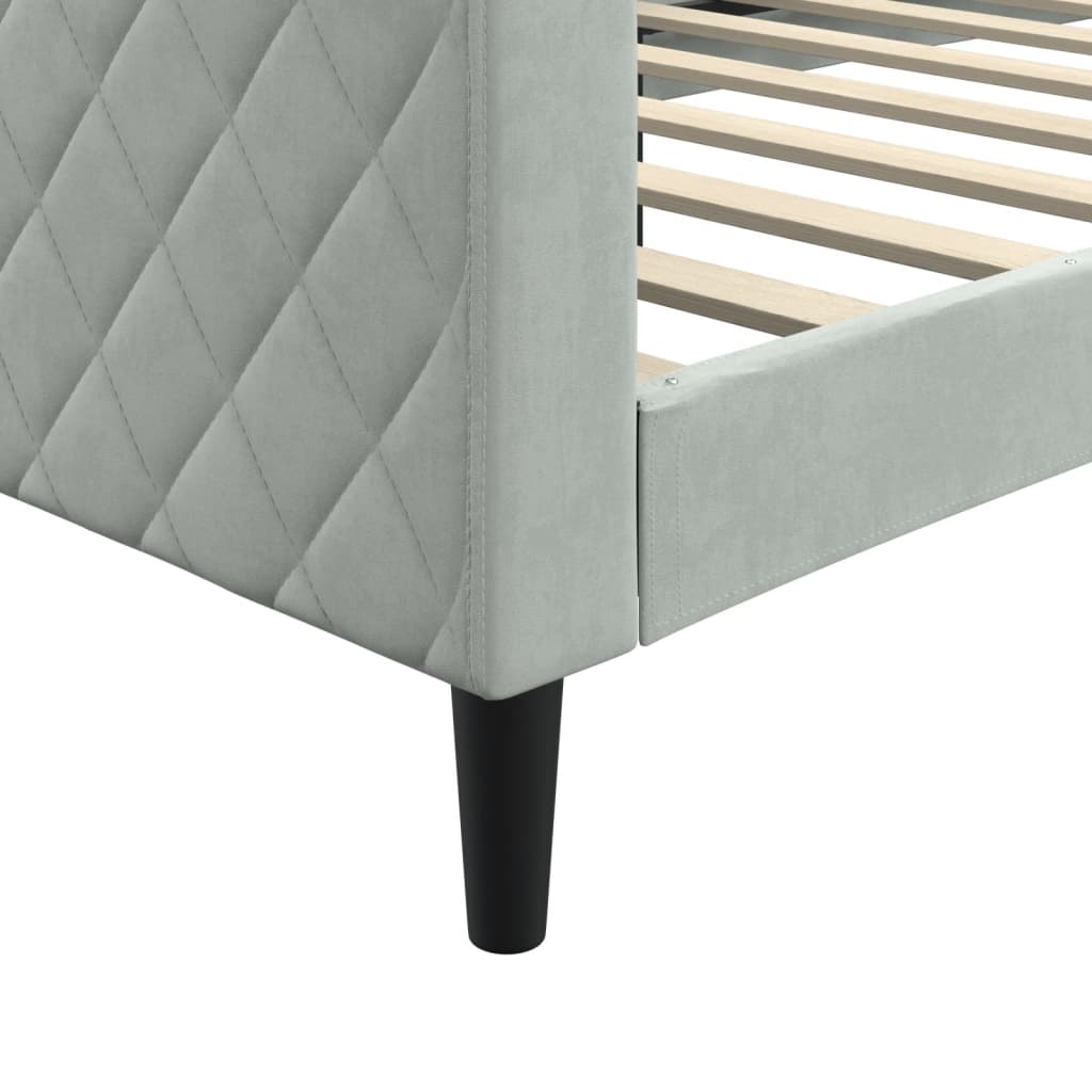 vidaXL Sofá cama sin colchón terciopelo gris claro 90x190 cm