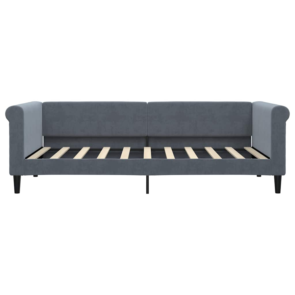 vidaXL Sofá cama terciopelo gris oscuro 90x190 cm