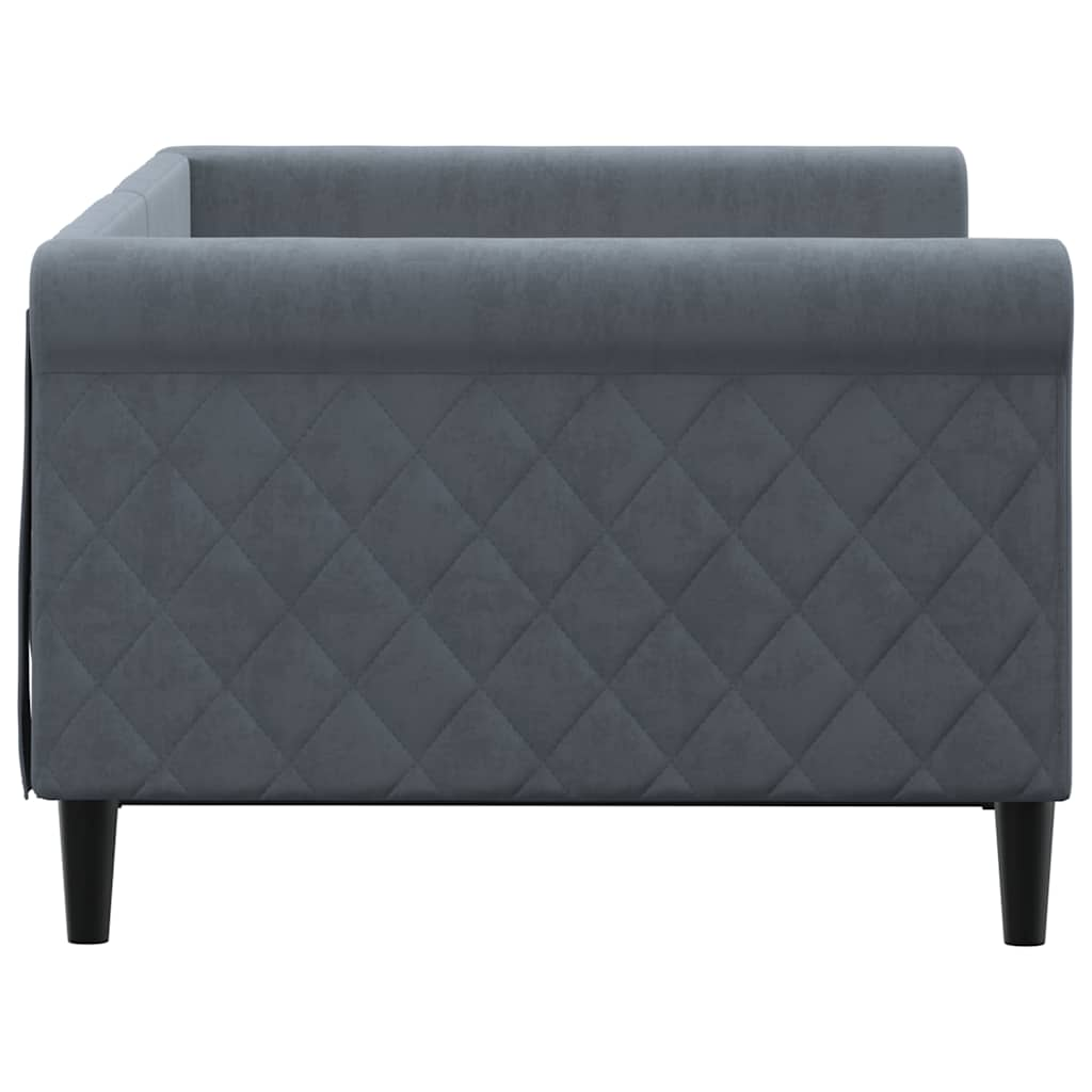 vidaXL Sofá cama terciopelo gris oscuro 90x190 cm