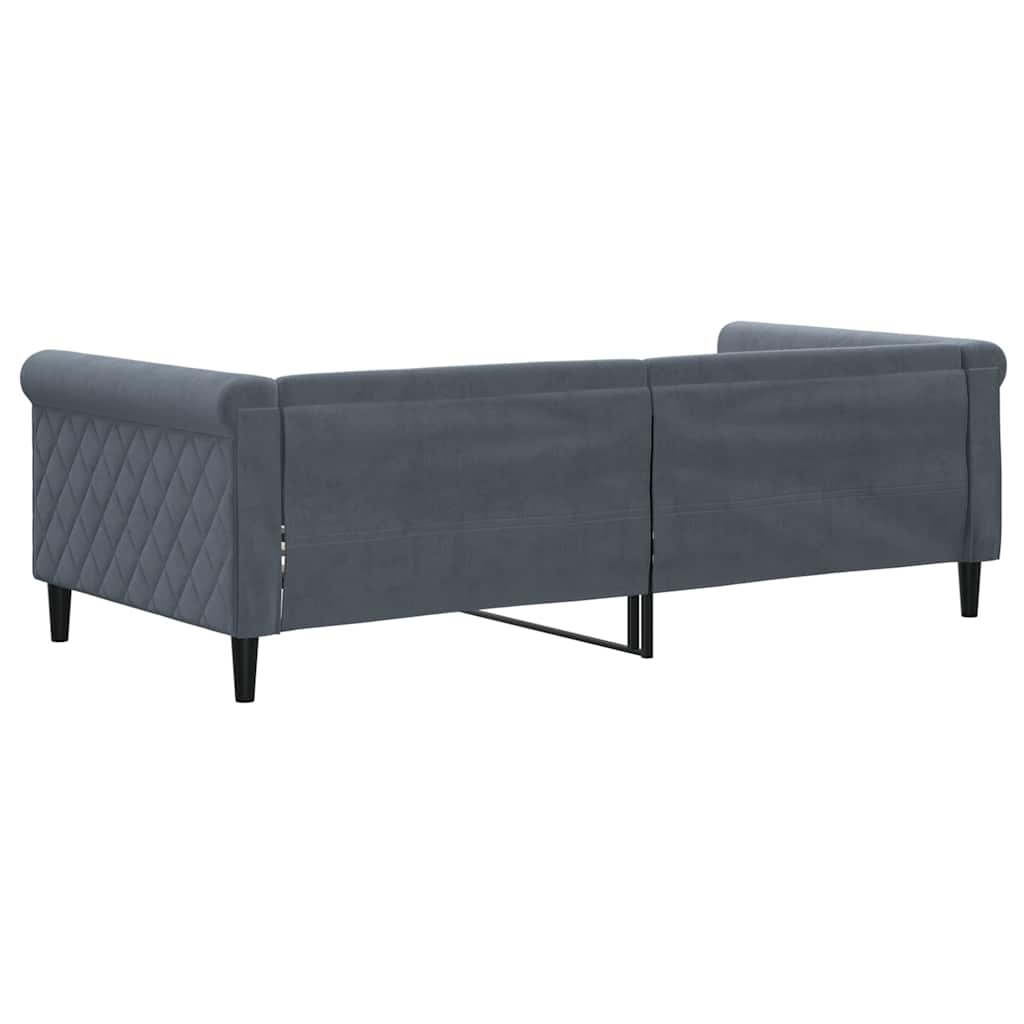 vidaXL Sofá cama terciopelo gris oscuro 90x190 cm