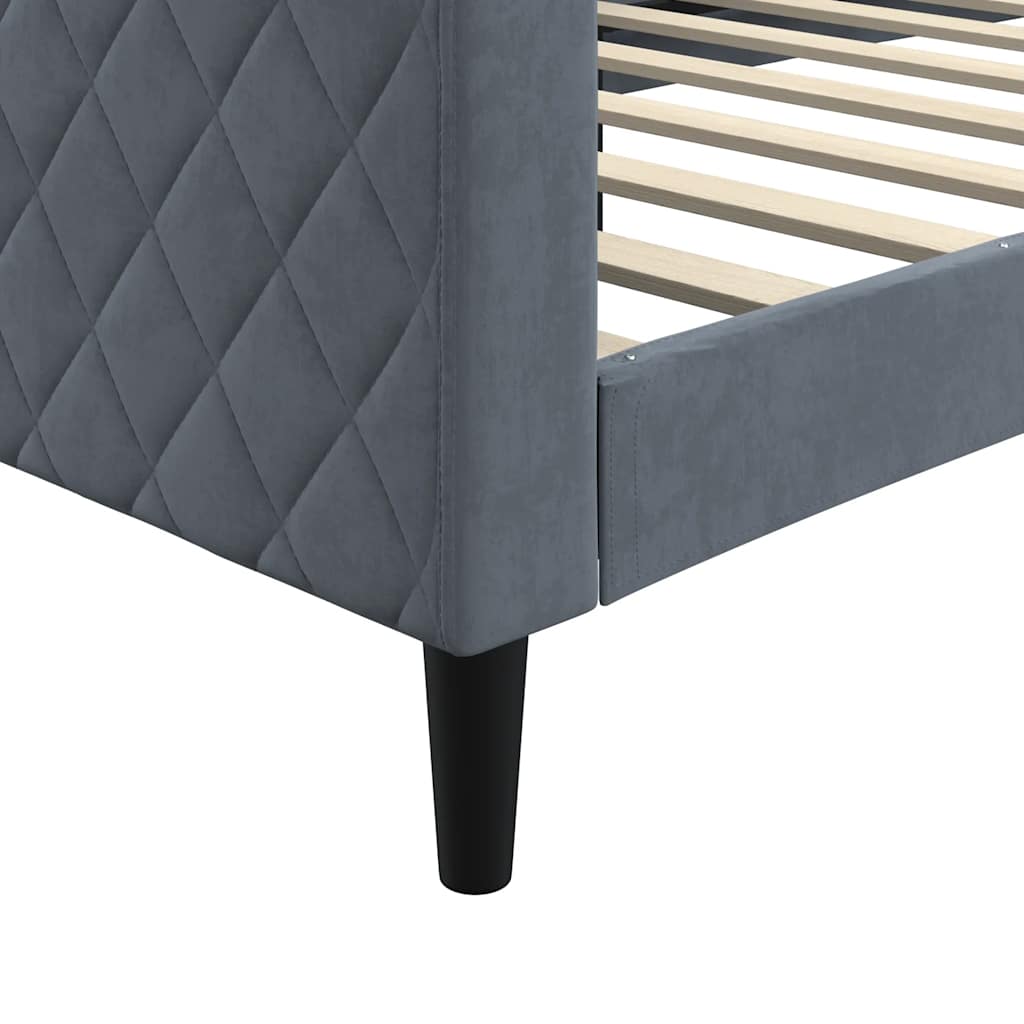 vidaXL Sofá cama terciopelo gris oscuro 90x190 cm