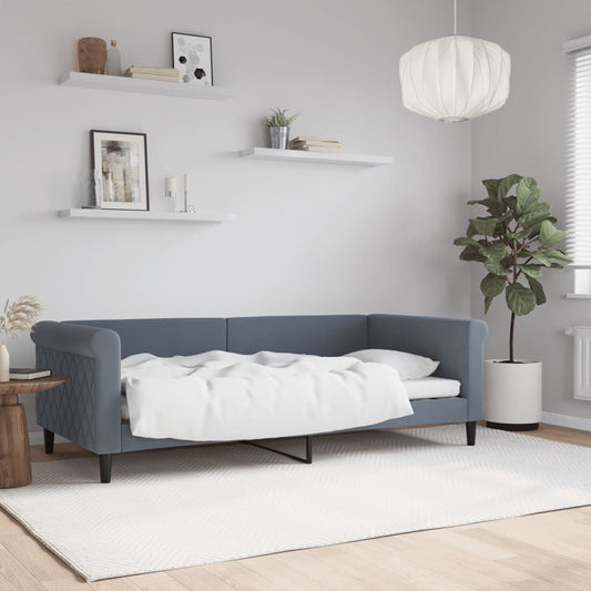 vidaXL Sofá cama terciopelo gris oscuro 90x190 cm