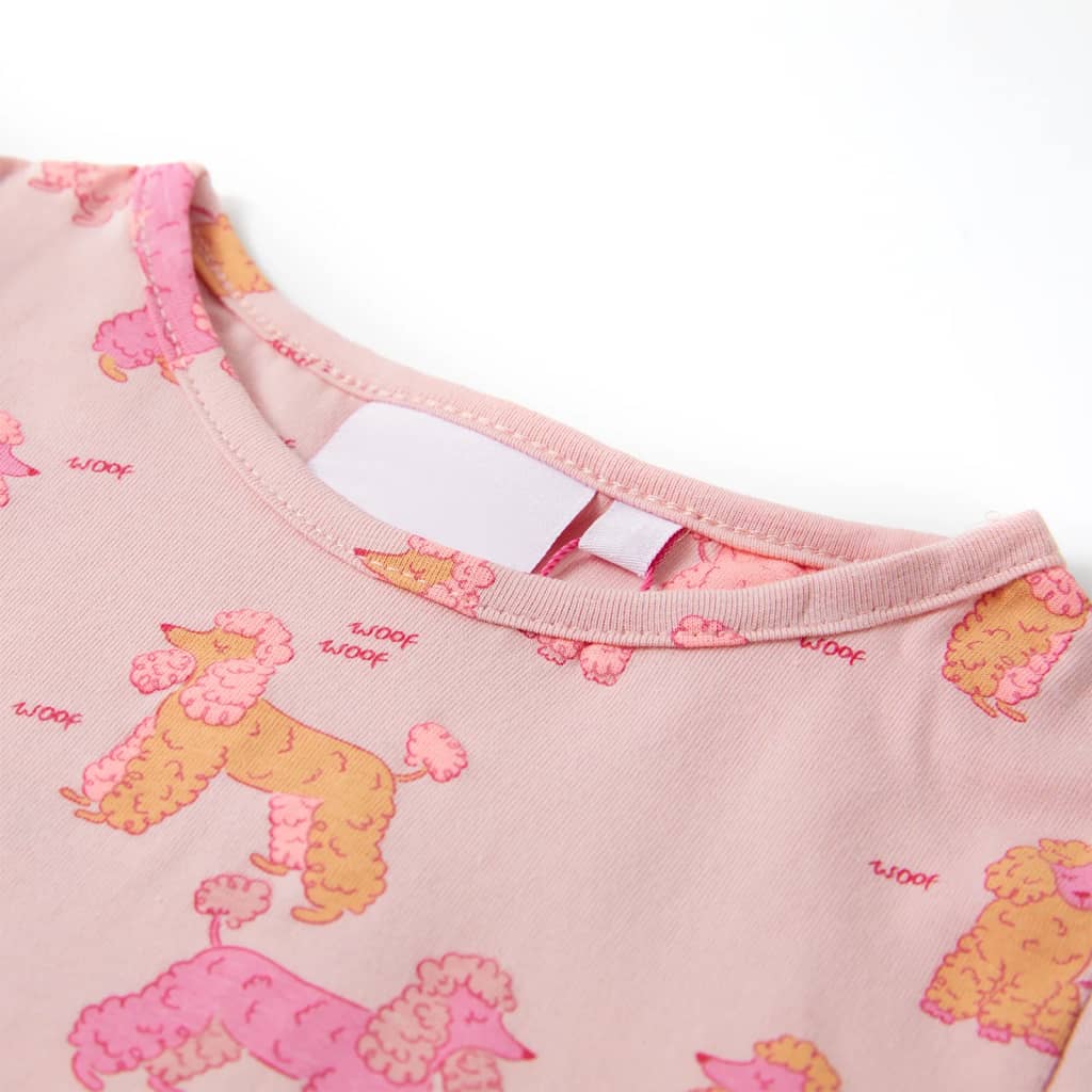 Pijama infantil de manga corta rosa claro 92