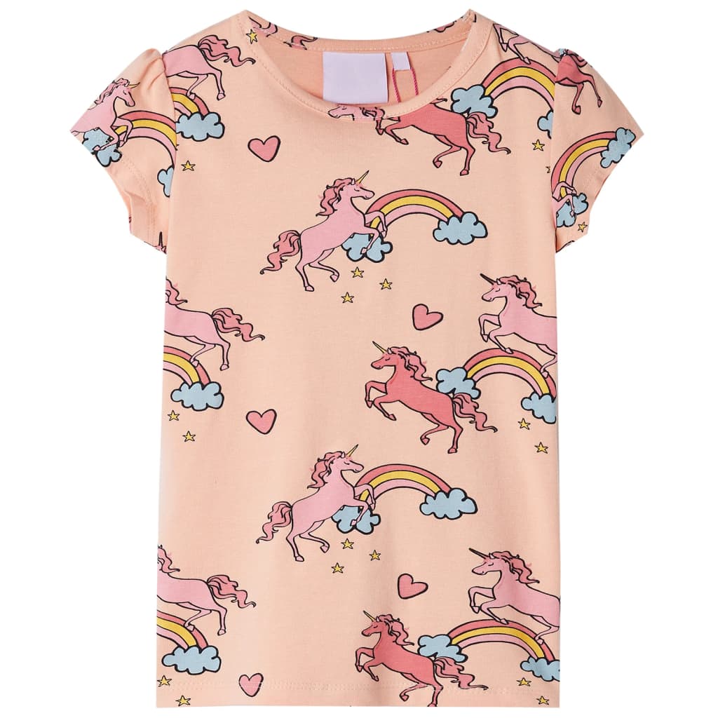 Pijama infantil de manga corta naranja claro 104