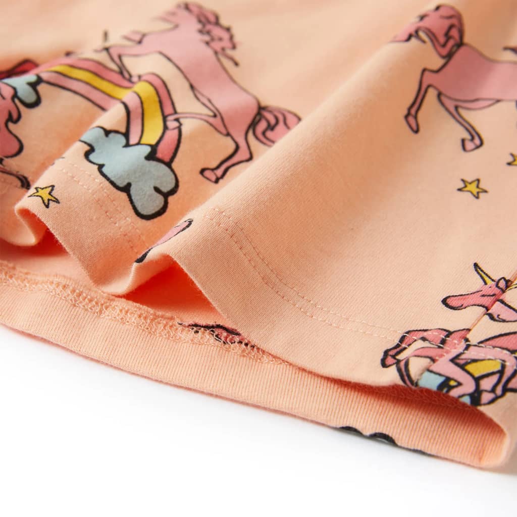 Pijama infantil de manga corta naranja claro 104