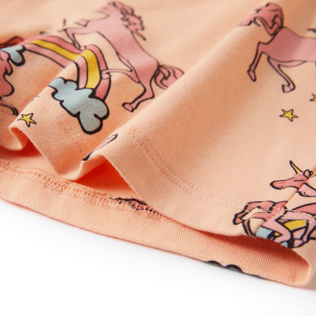 Pijama infantil de manga corta naranja claro 128