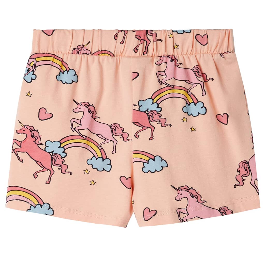 Pijama infantil de manga corta naranja claro 128