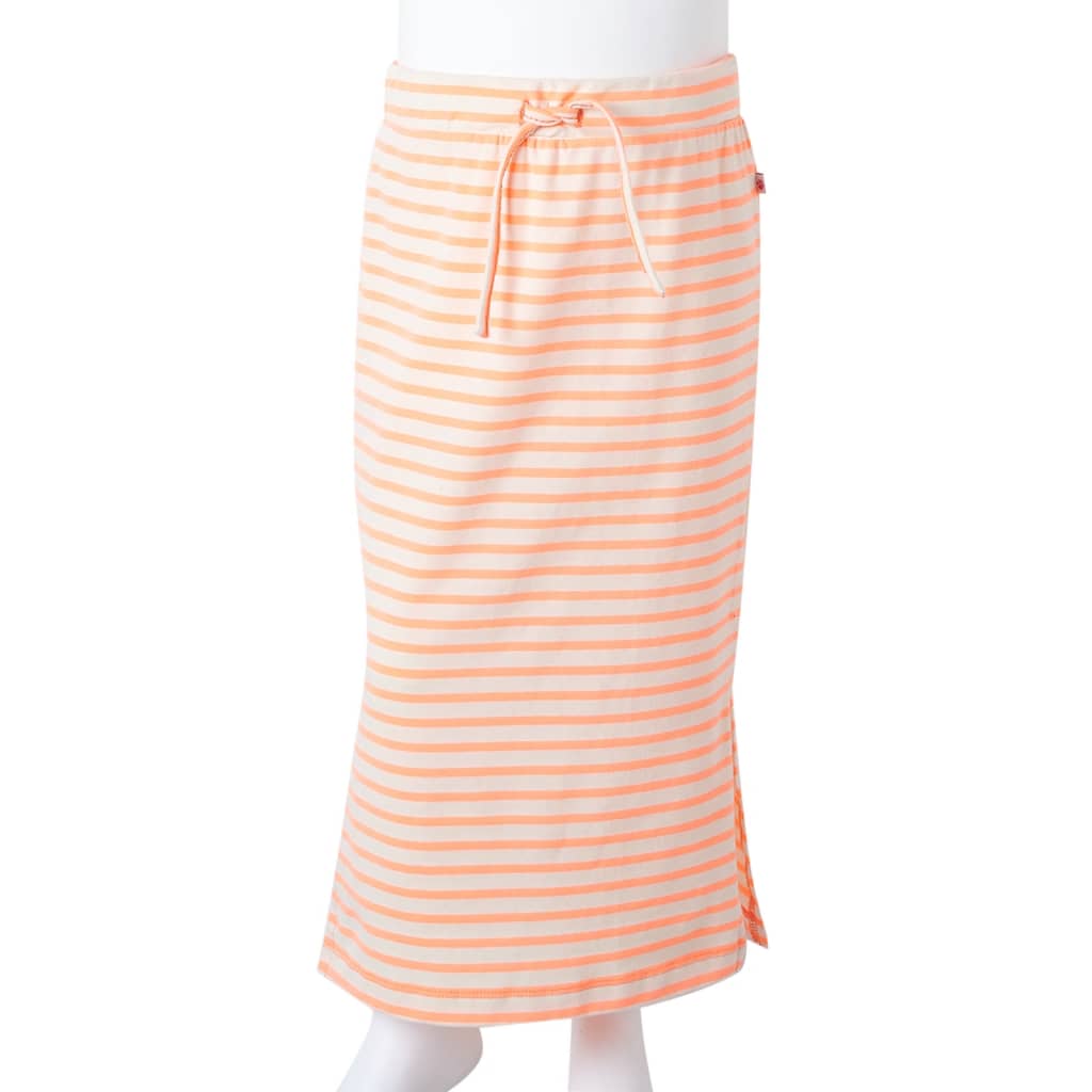 Falda recta infantil con rayas naranja fluorescente 140