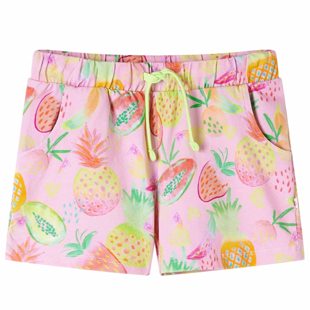 Pantalón corto infantil con cordón rosa suave 92