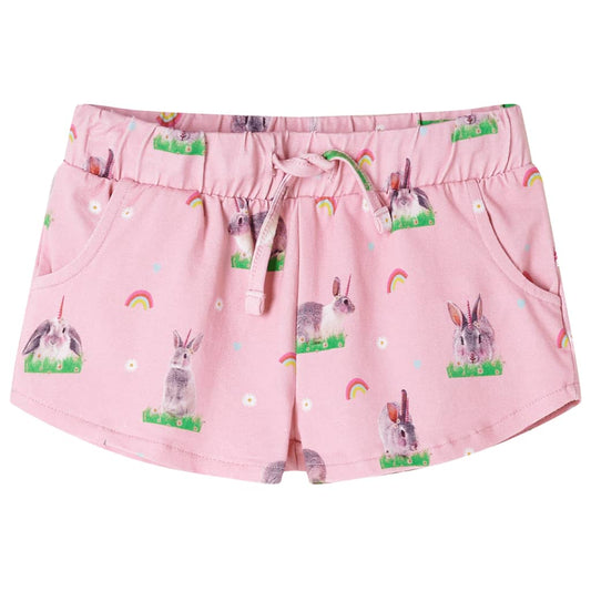 Pantalones cortos infantiles con cordón rosa claro 116