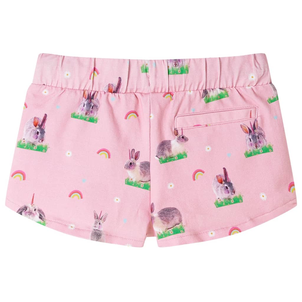 Pantalones cortos infantiles con cordón rosa claro 116