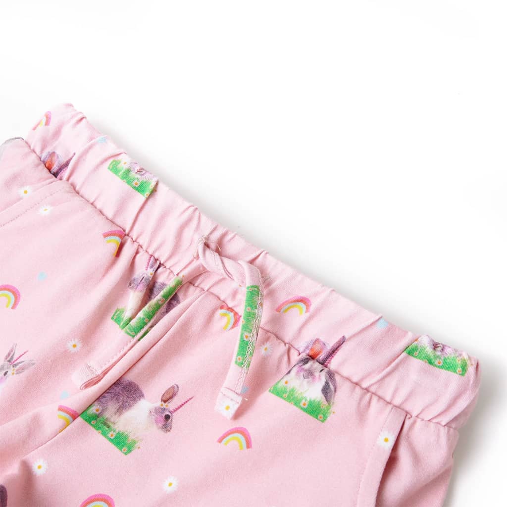 Pantalones cortos infantiles con cordón rosa claro 116