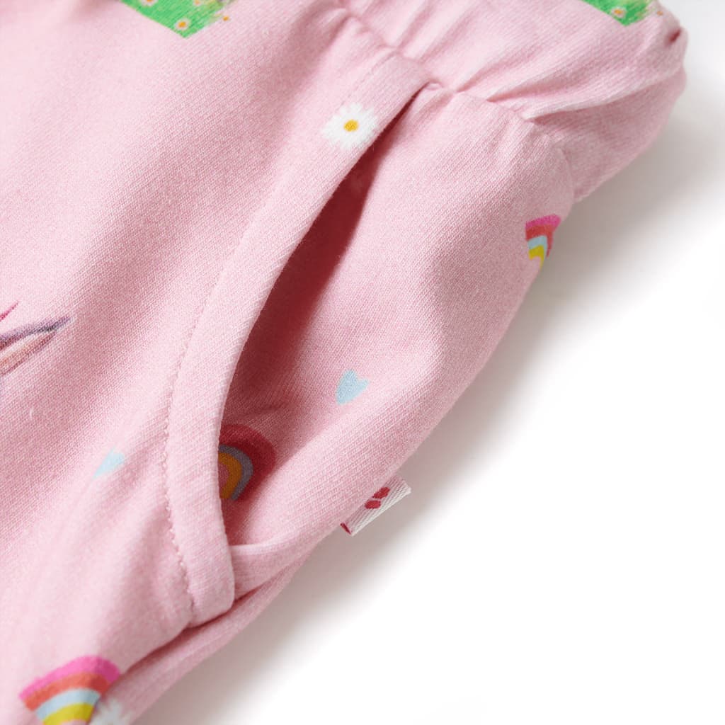 Pantalones cortos infantiles con cordón rosa claro 116