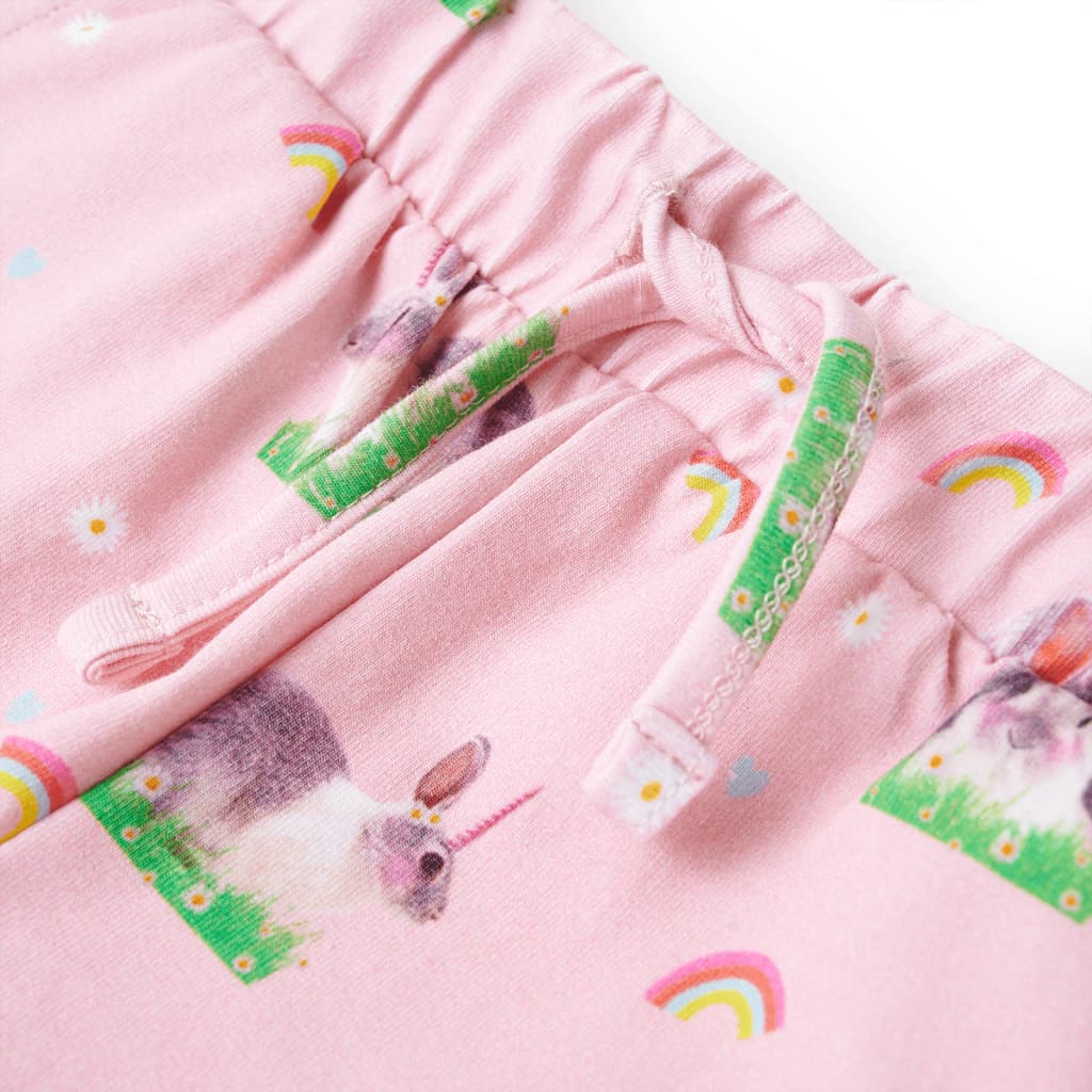 Pantalones cortos infantiles con cordón rosa claro 116