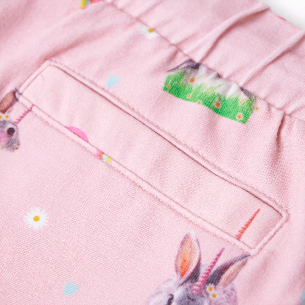 Pantalones cortos infantiles con cordón rosa claro 116