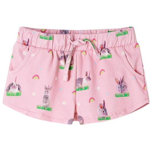 Pantalones cortos infantiles con cordón rosa claro 140