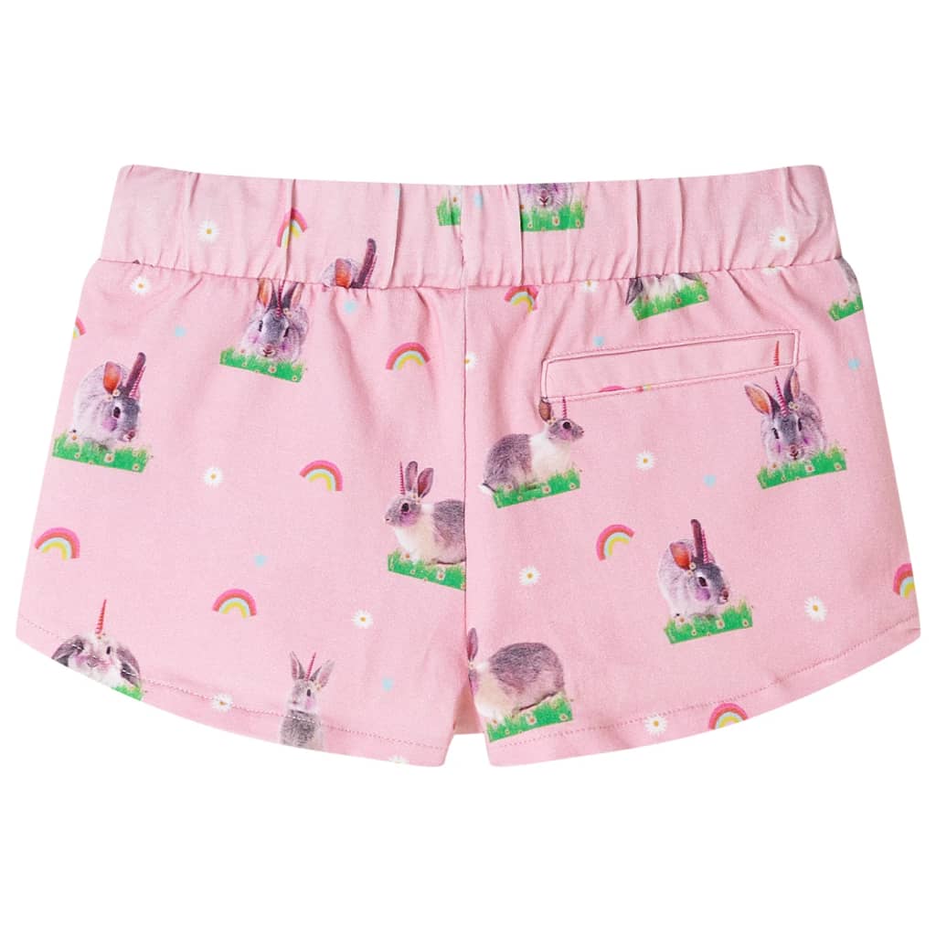 Pantalones cortos infantiles con cordón rosa claro 140