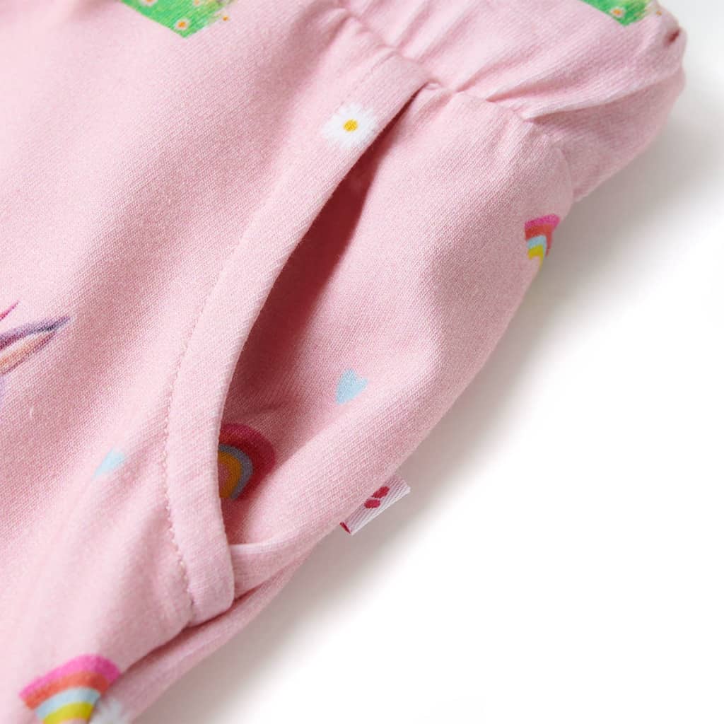 Pantalones cortos infantiles con cordón rosa claro 140