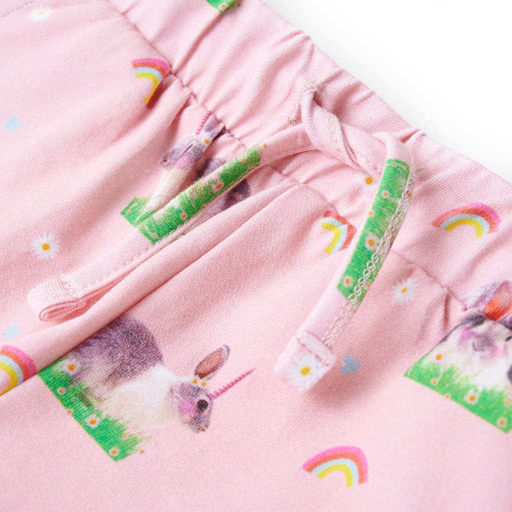 Pantalones cortos infantiles con cordón rosa claro 140