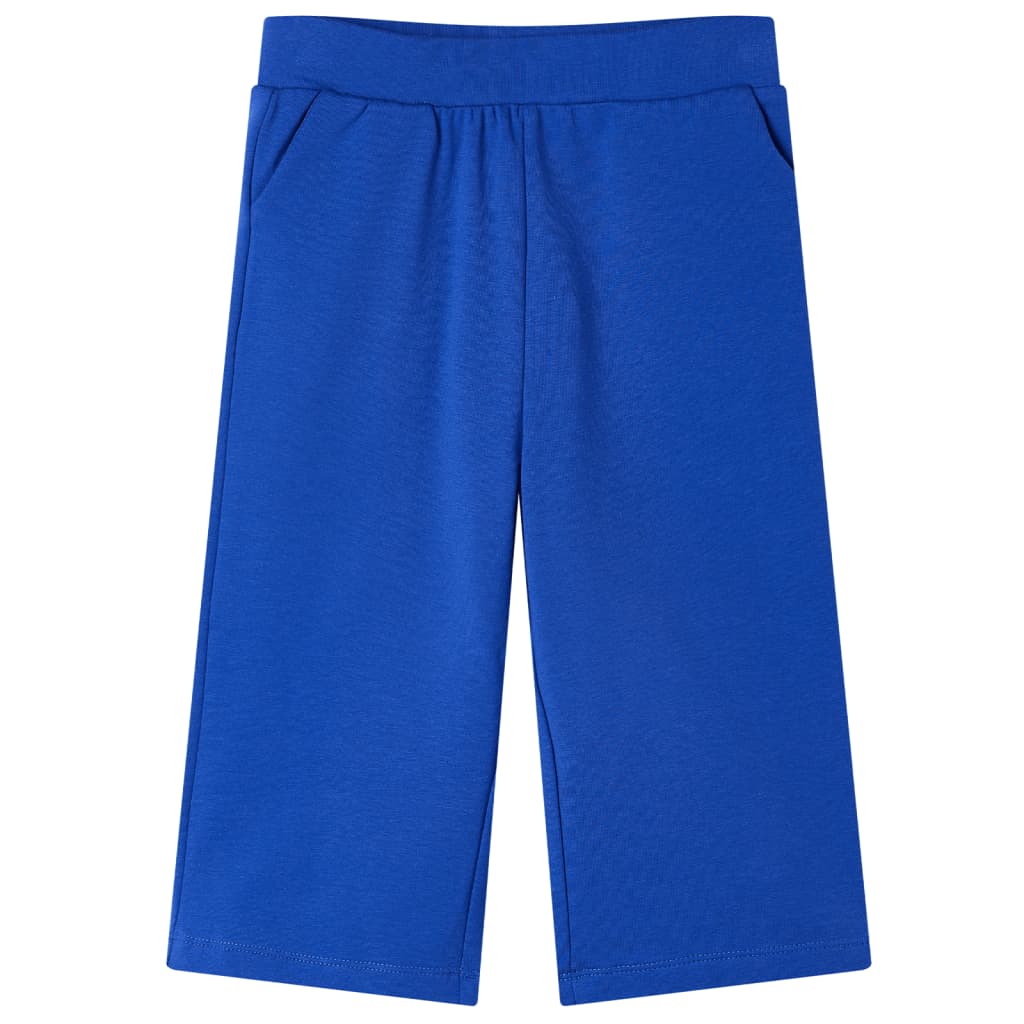 Pantalón infantil con perneras anchas azul cobalto 92