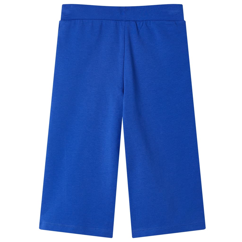 Pantalón infantil con perneras anchas azul cobalto 92