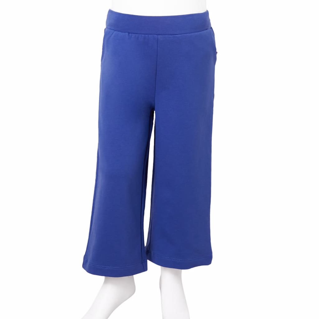 Pantalón infantil con perneras anchas azul cobalto 92