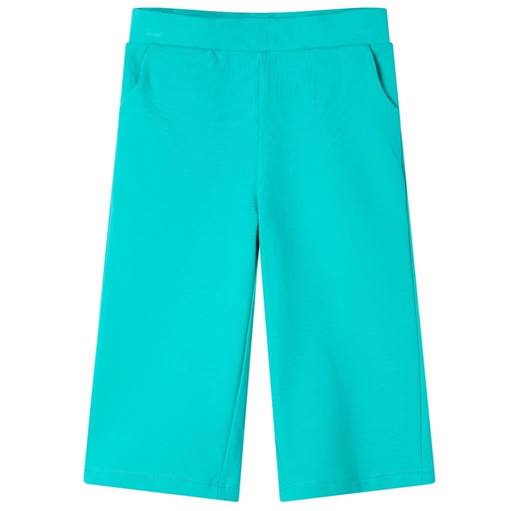 Pantalón infantil con perneras anchas verde menta 116