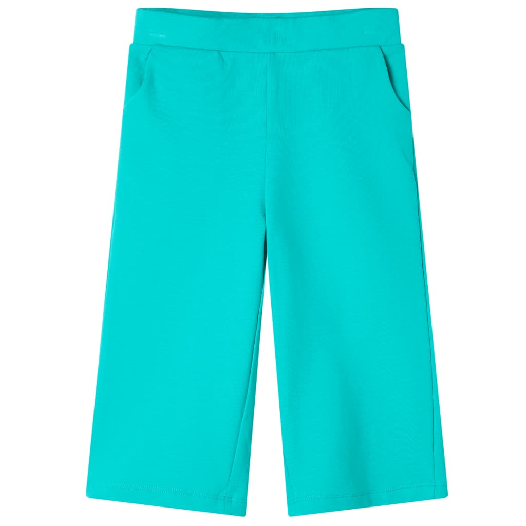 Pantalón infantil con perneras anchas verde menta 140