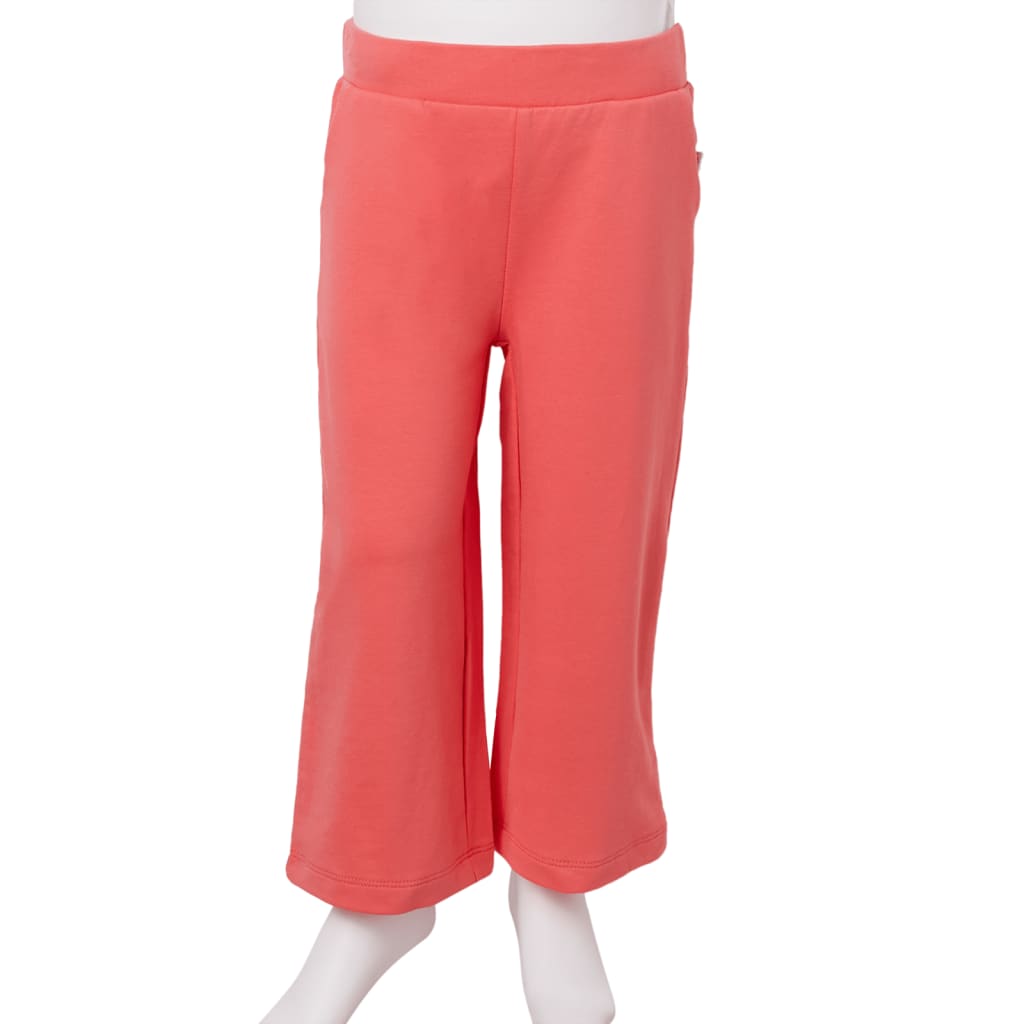 Pantalón infantil con perneras anchas coral 140