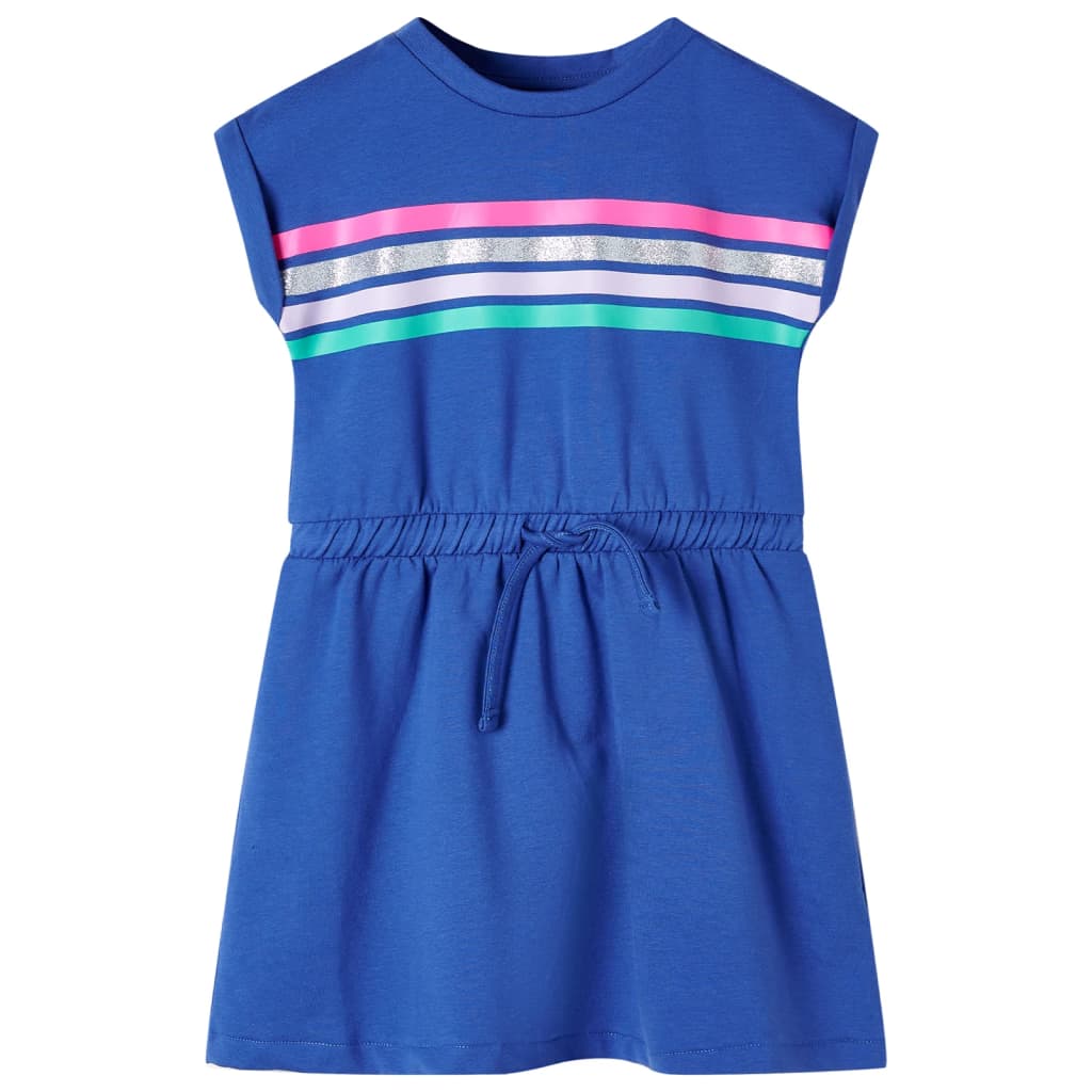 Vestido infantil con cordón azul cobalto 92