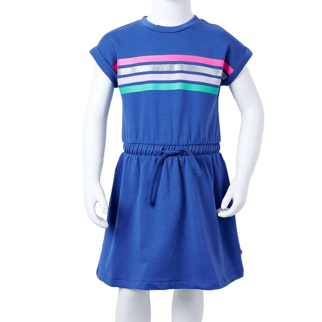 Vestido infantil con cordón azul cobalto 92