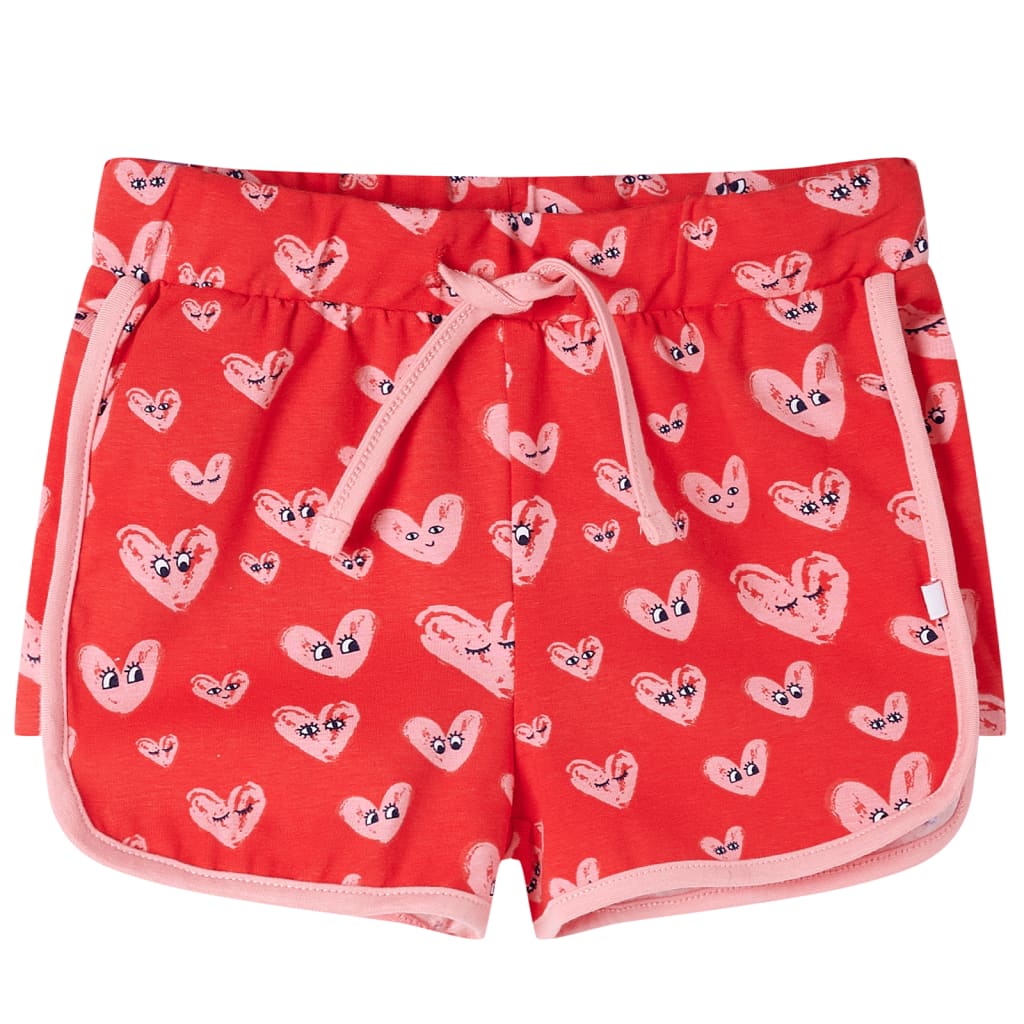 Pantalón corto infantil con cordón rojo 104