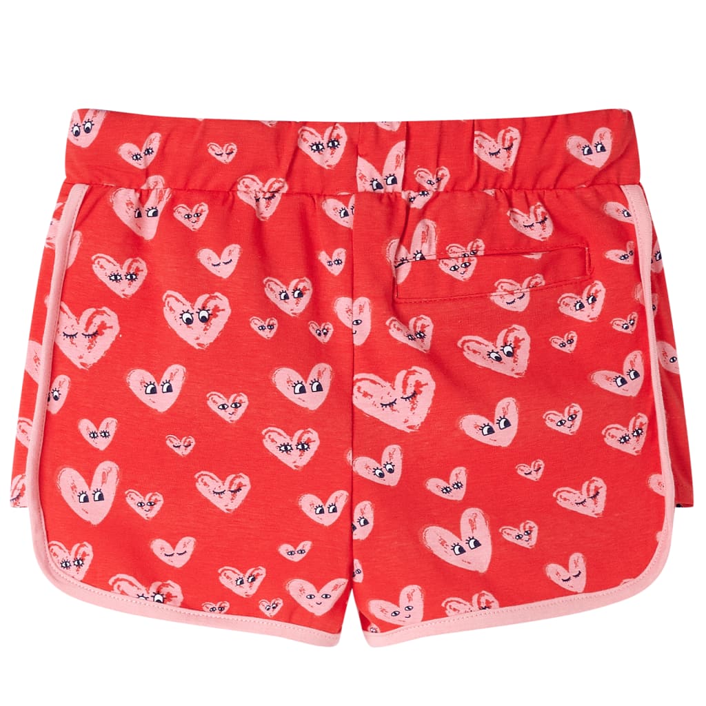 Pantalón corto infantil con cordón rojo 104