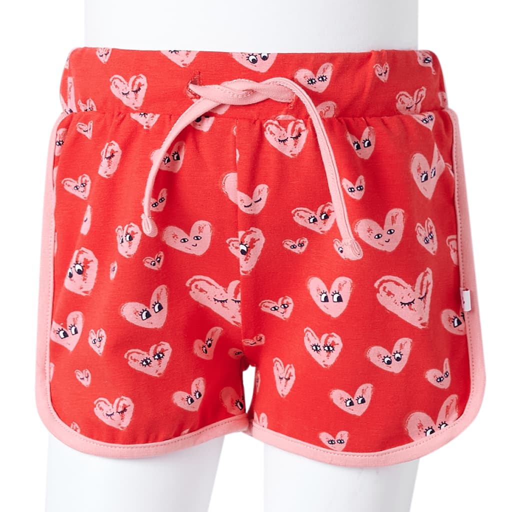 Pantalón corto infantil con cordón rojo 104