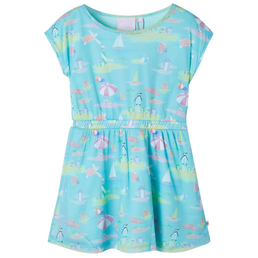 Vestido infantil color aguamarina claro 140