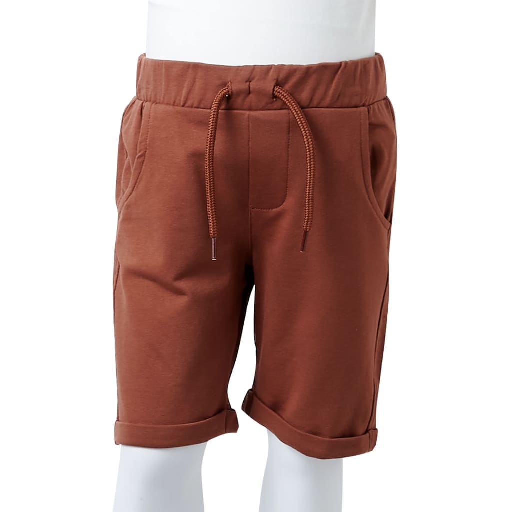 Pantalones cortos infantiles con cordón marrón 140