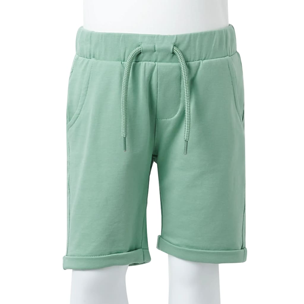 Pantalones cortos infantiles con cordón caqui claro 104