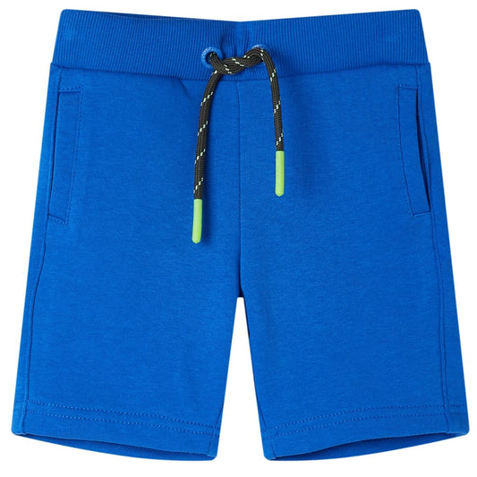 Pantalón corto infantil con cordón azul 128