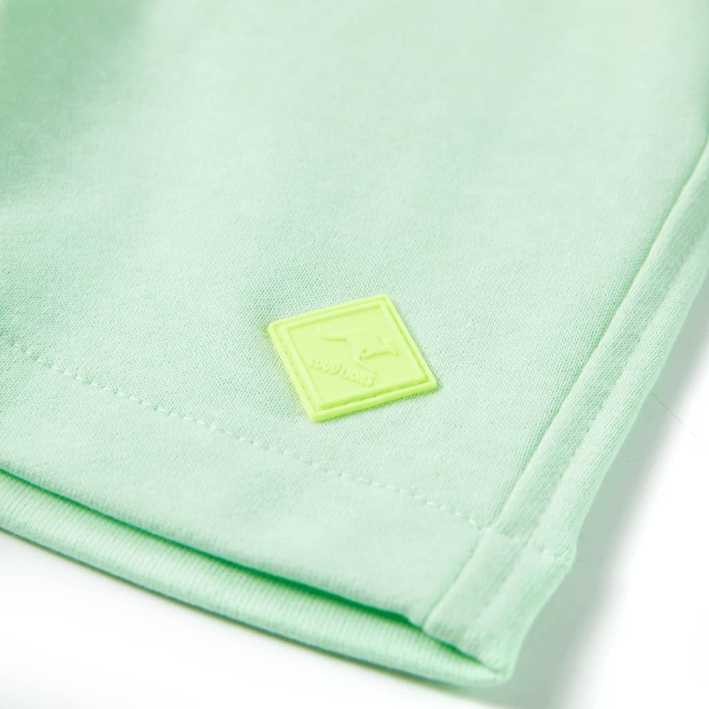 Pantalones cortos infantiles con cordón verde chillón 104