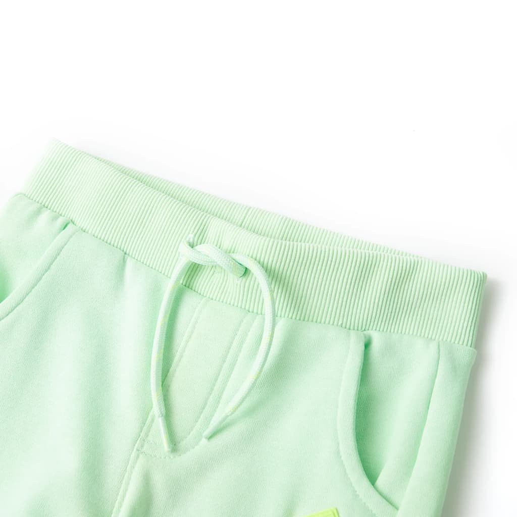 Pantalones de chándal infantiles verde brillante 92