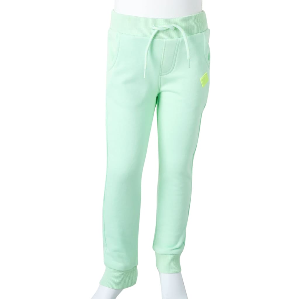 Pantalones de chándal infantiles verde brillante 92