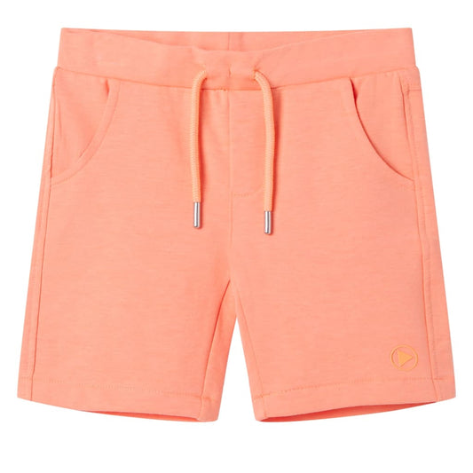 Pantalón corto infantil con cordón naranja neón 140