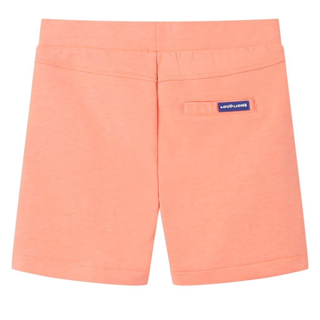 Pantalón corto infantil con cordón naranja neón 140