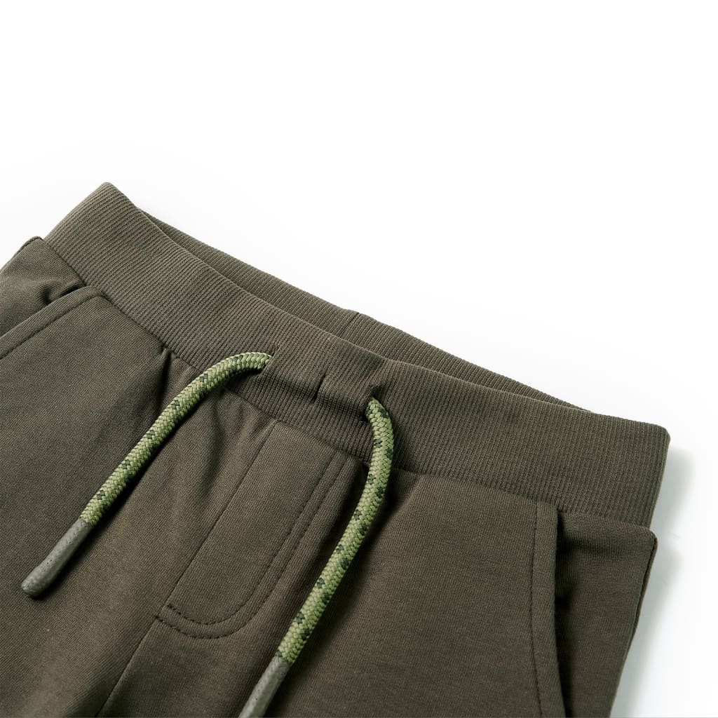 Pantalones cortos infantiles con cordón caqui oscuro 116