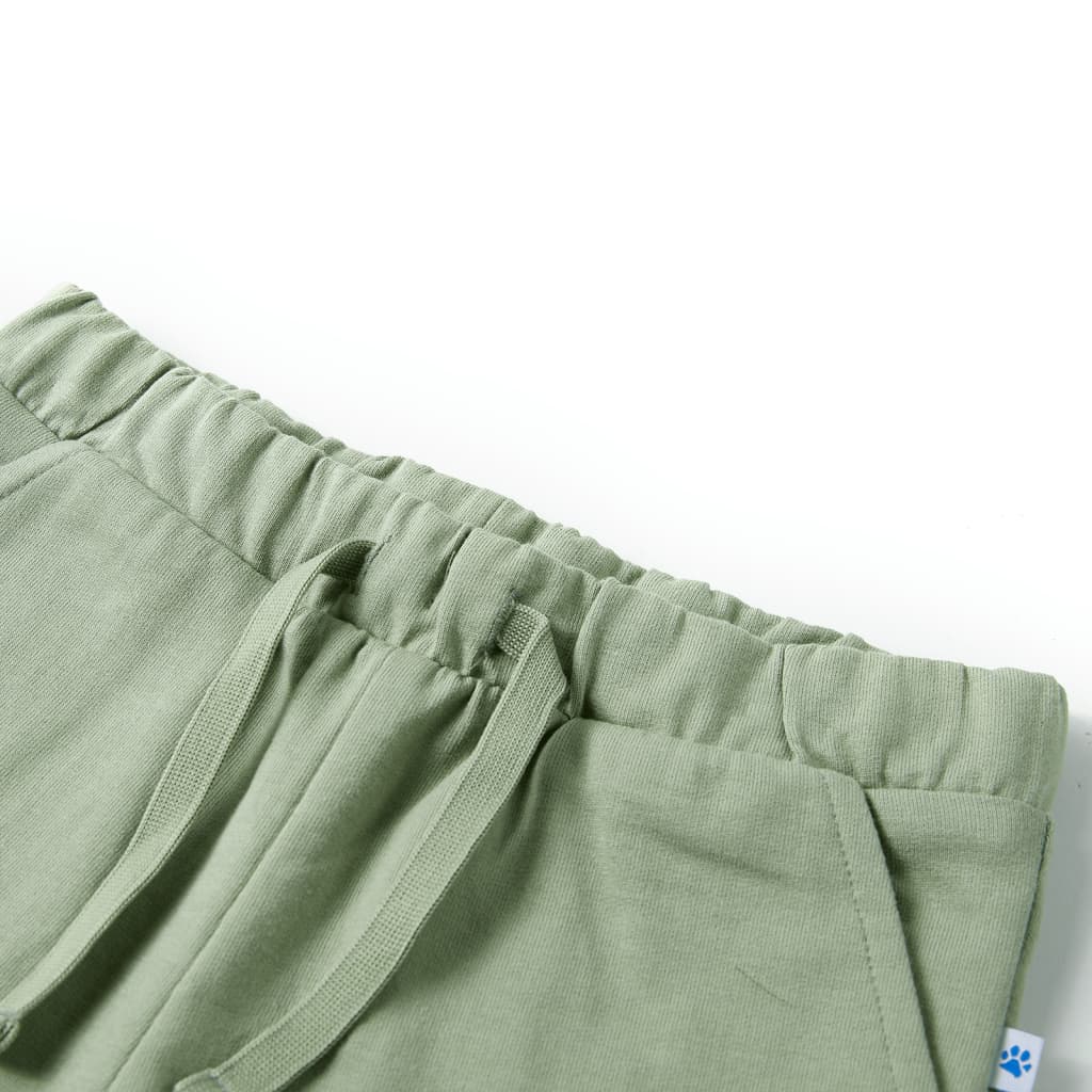 Pantalones cortos infantiles con cordón caqui claro 140