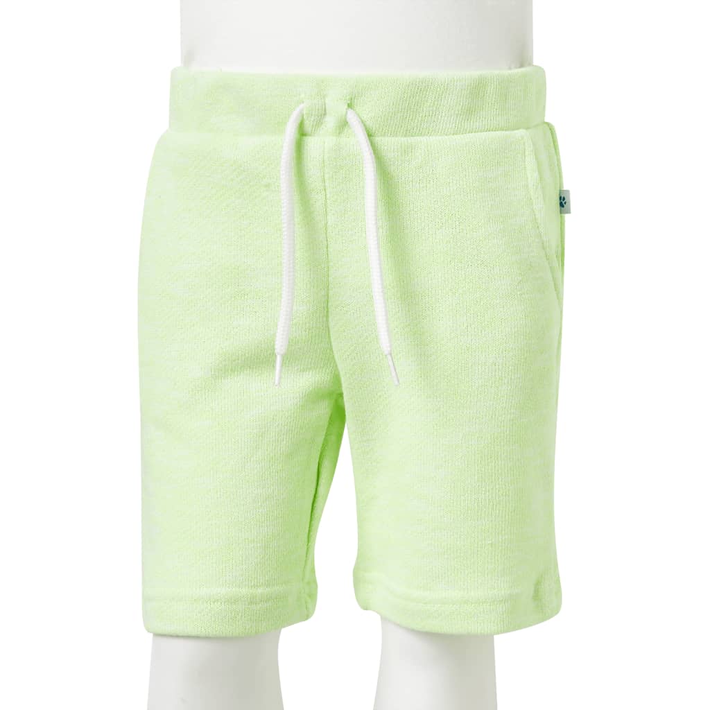 Pantalón corto infantil con cordón amarillo neón 104