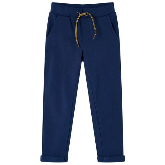 Pantalones infantiles con cordón azul marino 128