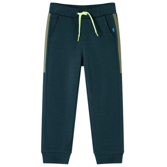 Pantalones de chándal infantiles con cordón verde musgo 92